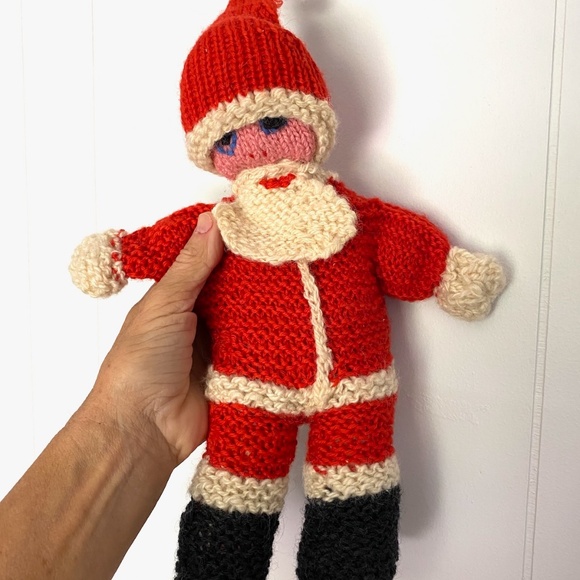 VTG 1960s Santa Claus Doll Knitted 15 Inch - Picture 2 of 8